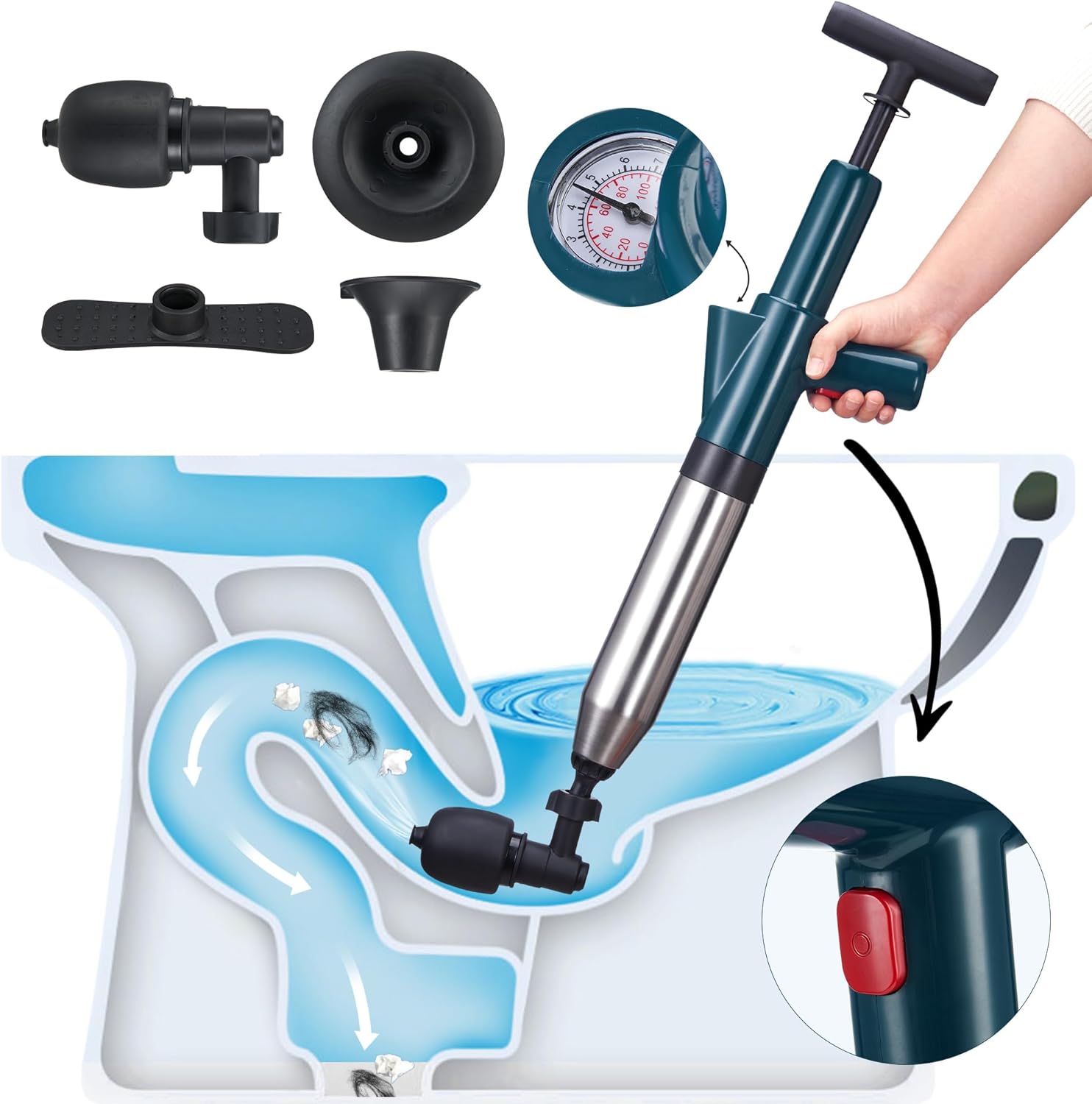 Plunger Toilet - Toilet Plunger Drain Clog Remover: High