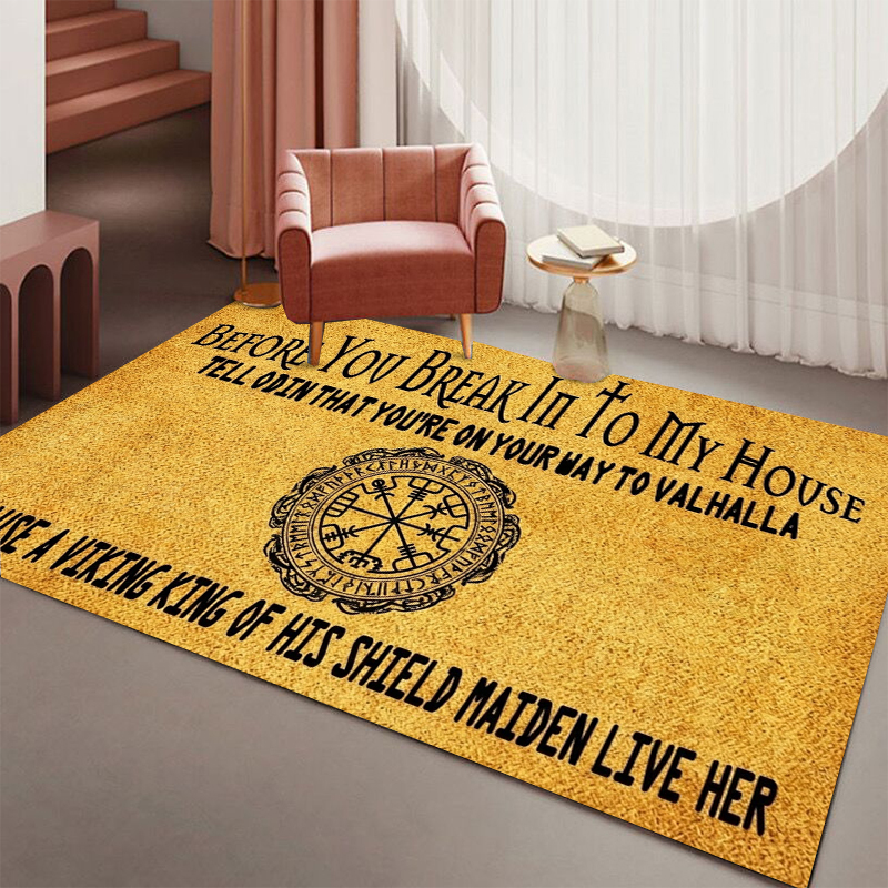 Home Bathroom Break - Rug Carpet Mat Non-Slip Viking Rune