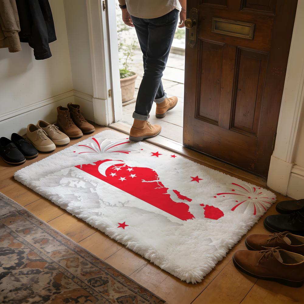 Home And Bathroom Singapore - S-Singapore Floor Mat Soft Flannel Absorbent
