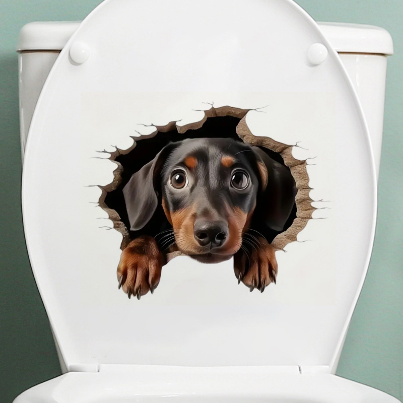 Home Bathroom Break - Dachshund Break the Wall 3D Effect