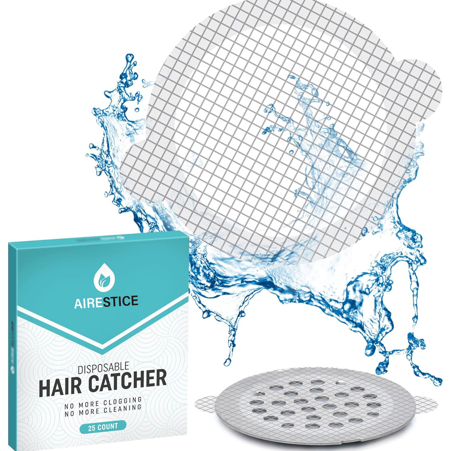 Drain Hair Catcher - 25 Pack Disposable Shower Drain Hair