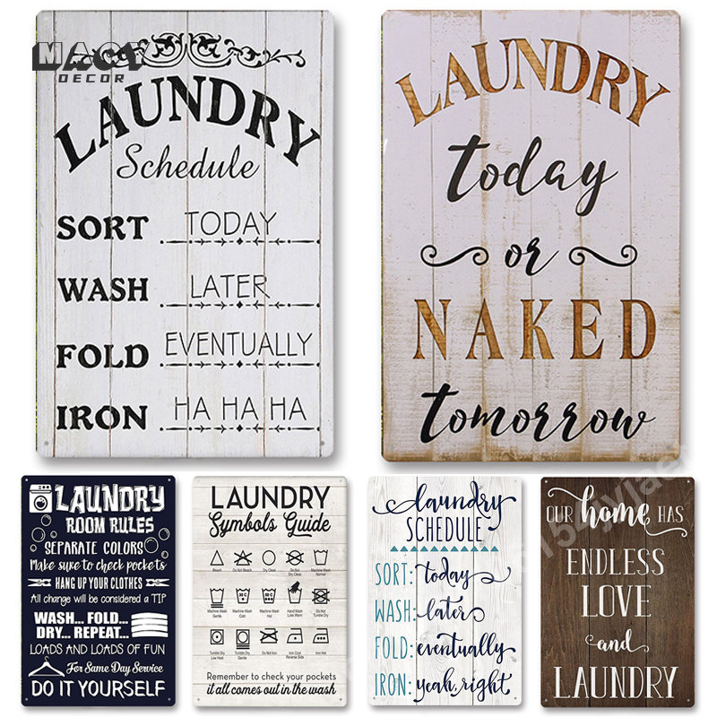 Slogan Metal Tin Sign Laundry  - Home Bathroom Signs บทวิจารณ์และราคา