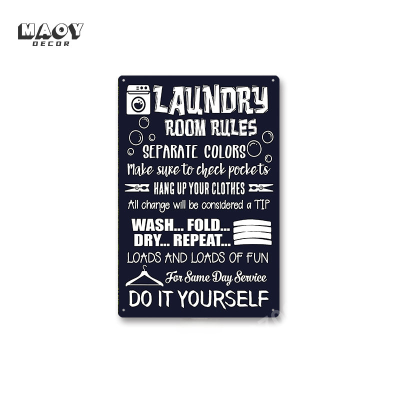Slogan Metal Tin Sign Laundry  - Home Bathroom Signs บทวิจารณ์และราคา