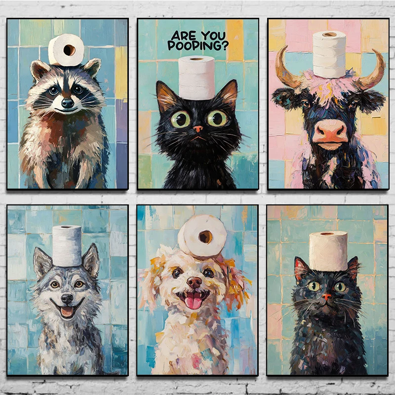 1pc frameless Toilet Paper Ani - Home Bathroom Wallpaper บทวิจารณ์และราคา