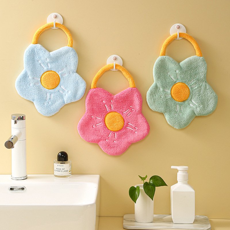 Cartoon Flower Hand Towel Soft - Home Bathroom Sink บทวิจารณ์และราคา