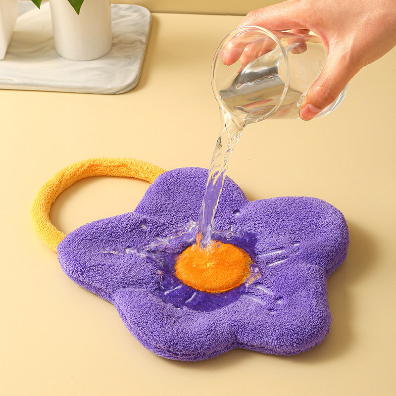 Cartoon Flower Hand Towel Soft - Home Bathroom Sink บทวิจารณ์และราคา