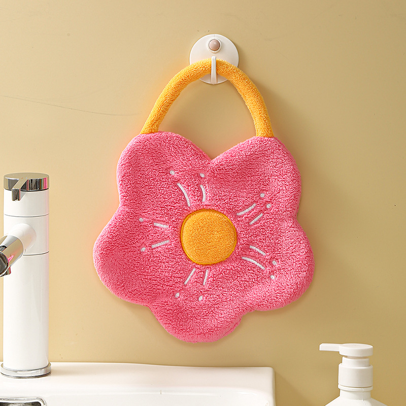 Cartoon Flower Hand Towel Soft - Home Bathroom Sink บทวิจารณ์และราคา