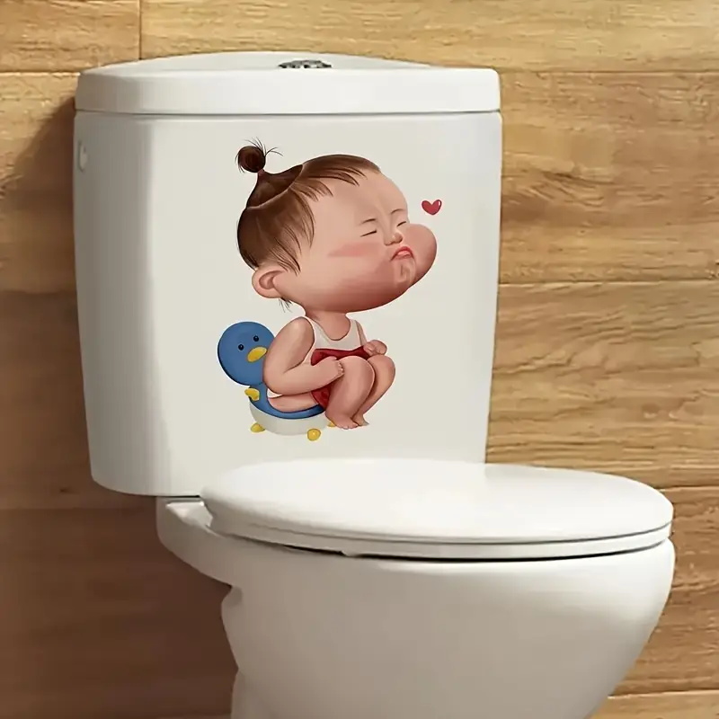 Cartoon Funny Child Toilet Sti - Home Bathroom Wallpaper บทวิจารณ์และราคา