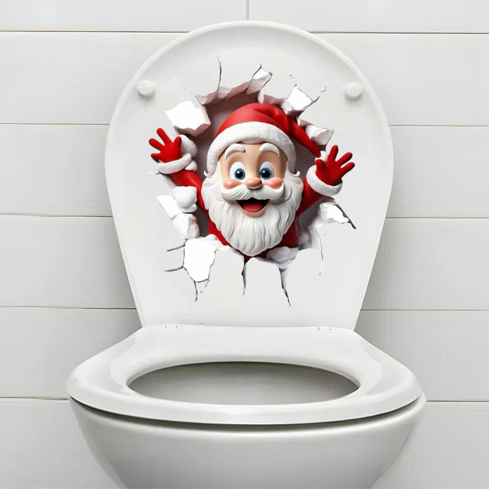 Christmas Toilet Seat Sticker  - Home Bathroom Break บทวิจารณ์และราคา