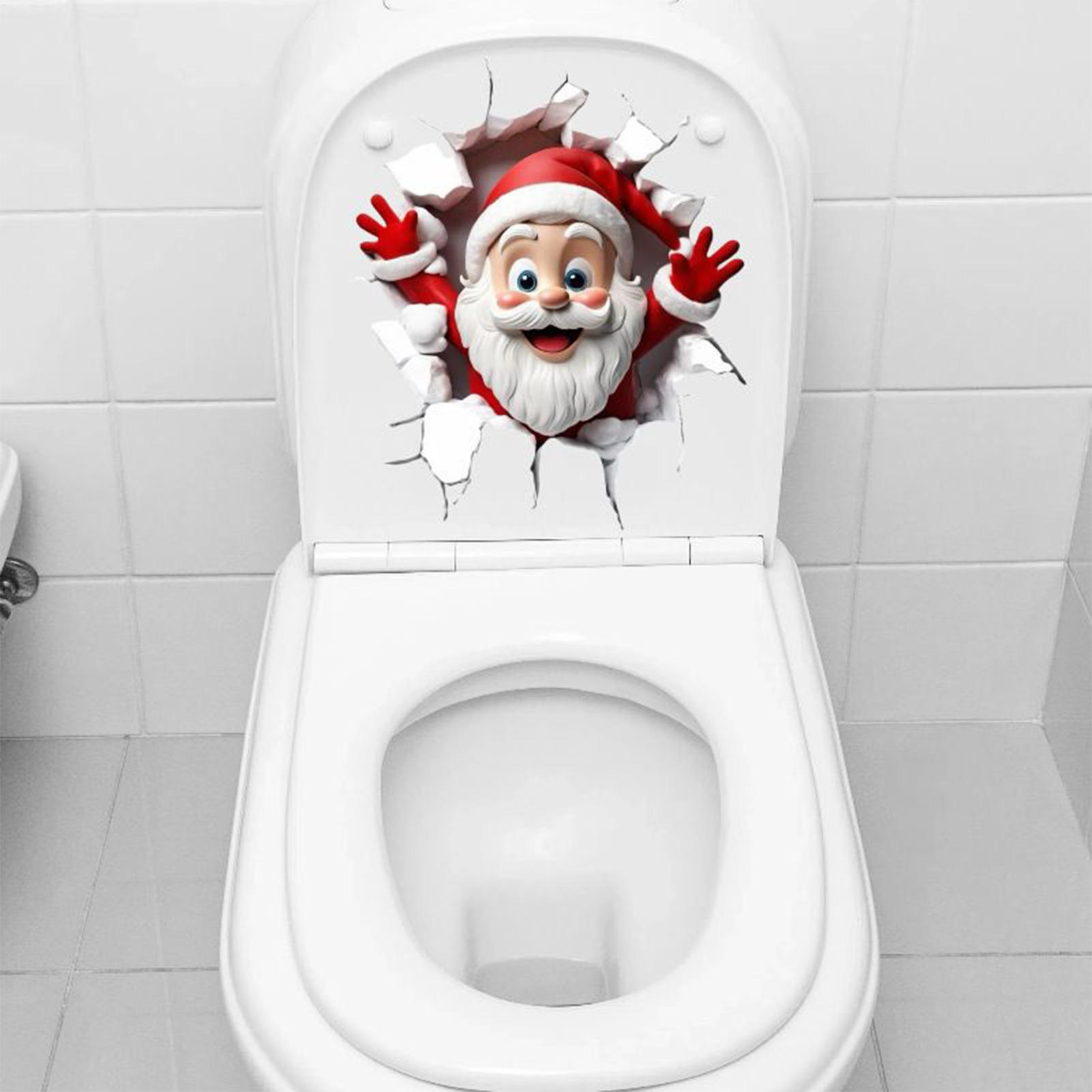 Christmas Toilet Seat Sticker  - Home Bathroom Break บทวิจารณ์และราคา