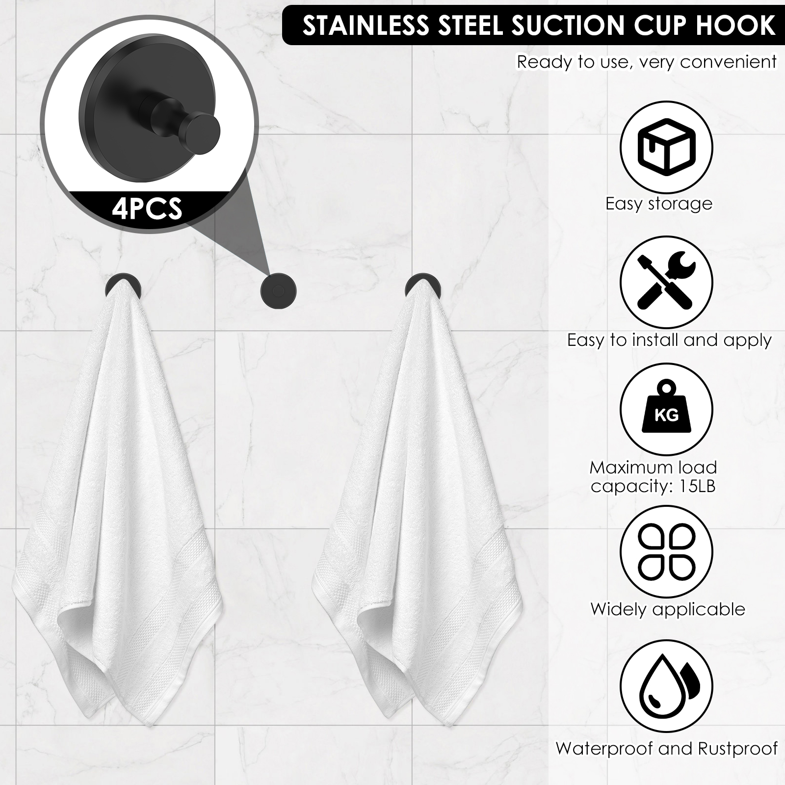 2/6Pcs Stainless Steel Suction - Towel Bar Stainless บทวิจารณ์และราคา