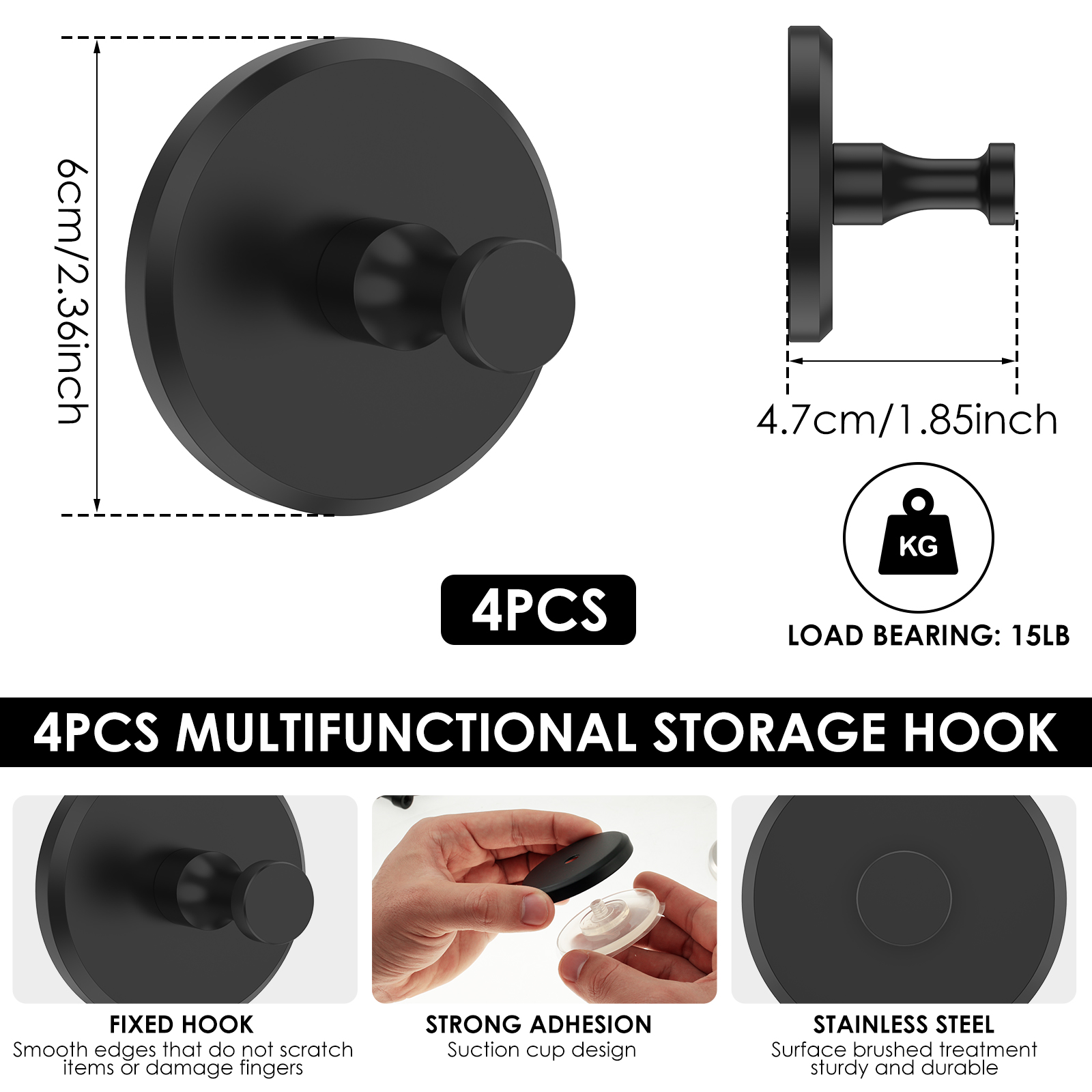 2/6Pcs Stainless Steel Suction - Towel Bar Stainless บทวิจารณ์และราคา