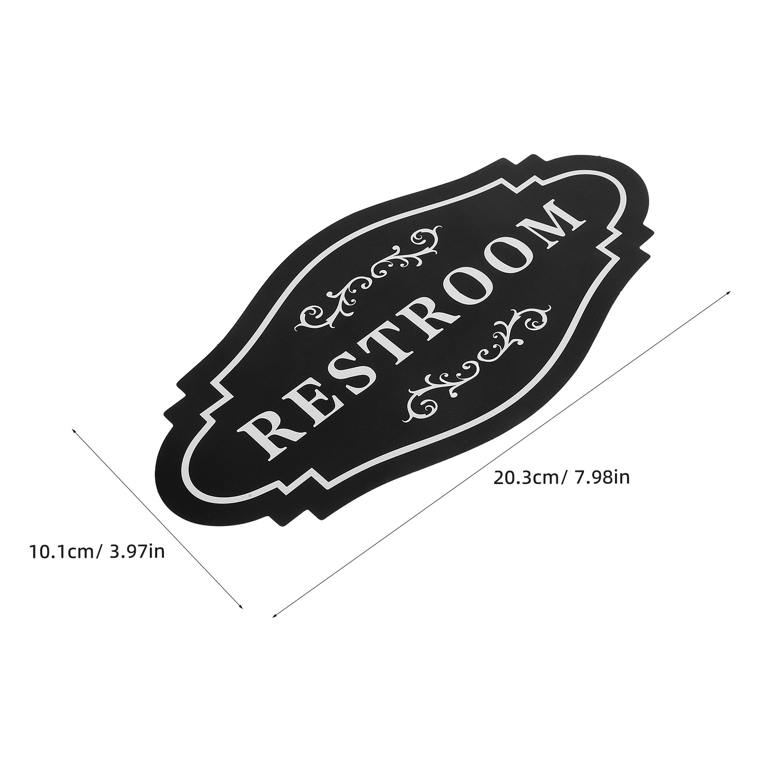4Pcs Black Waterproof Vinyl Re - Home Bathroom Signs บทวิจารณ์และราคา