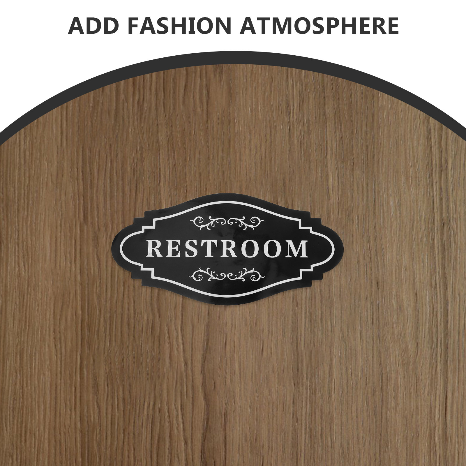 4Pcs Black Waterproof Vinyl Re - Home Bathroom Signs บทวิจารณ์และราคา
