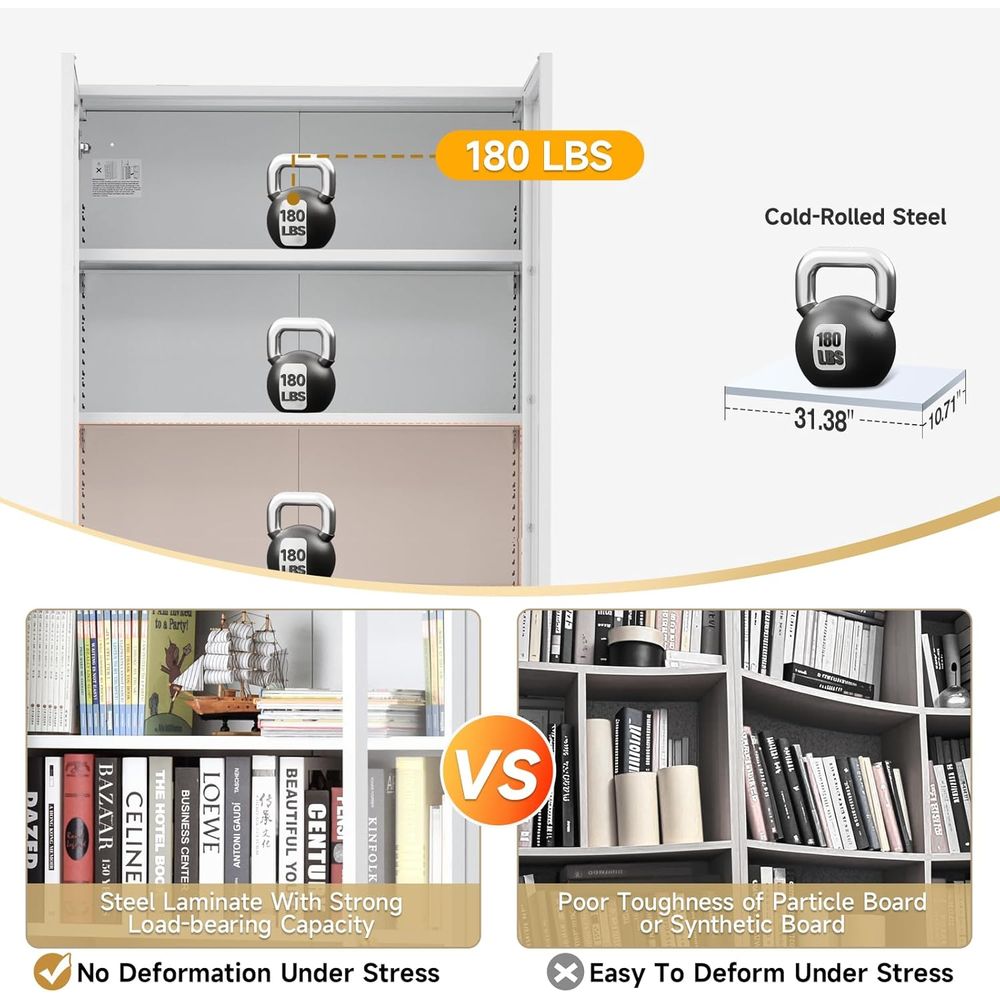 70.87 Tall Metal Bookshelf, 5- - Home & Bathroom Building Products Pte Ltd Reviews บทวิจารณ์และราคา