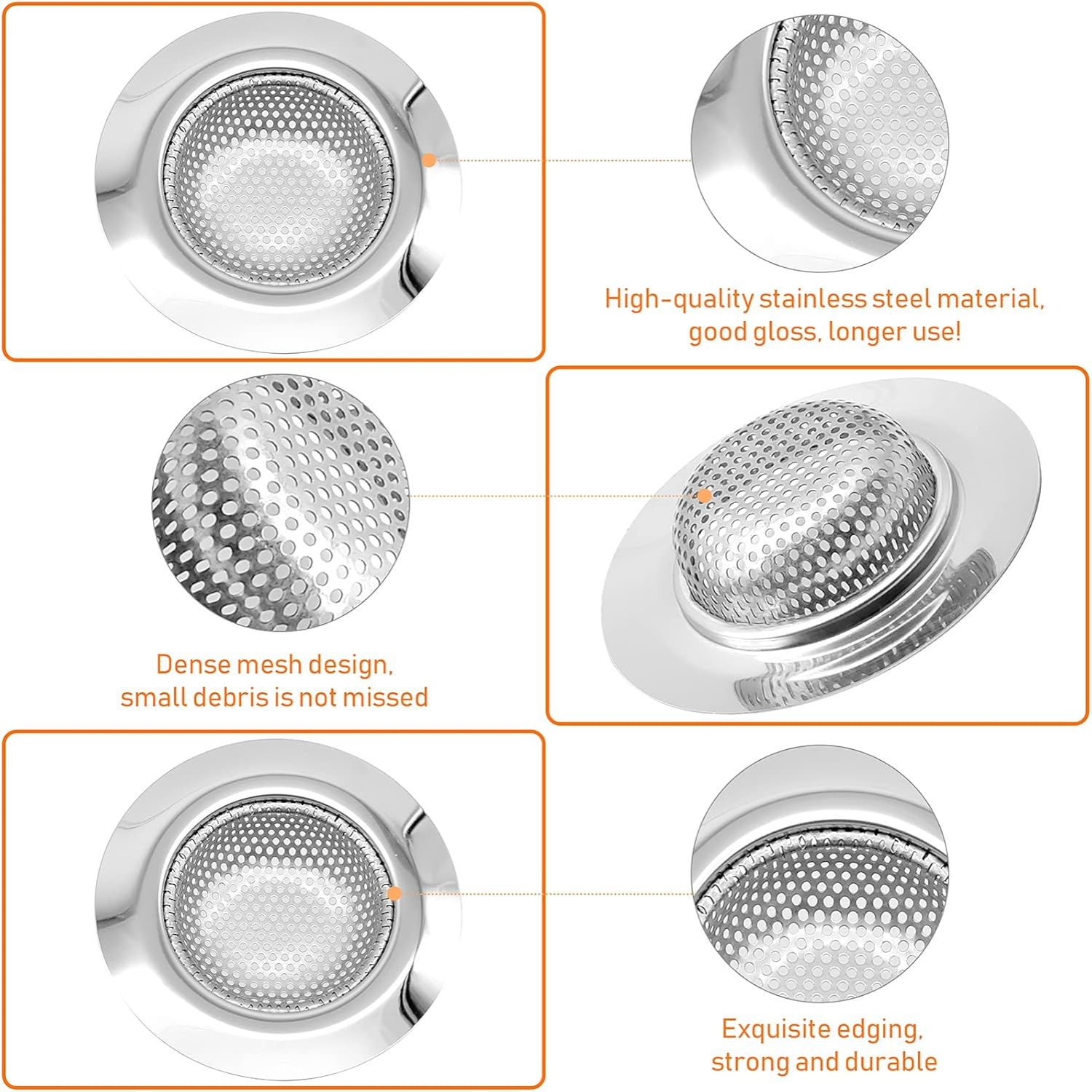 2Pcs Kitchen Sink Drain Strain - Drain Hair Catcher บทวิจารณ์และราคา