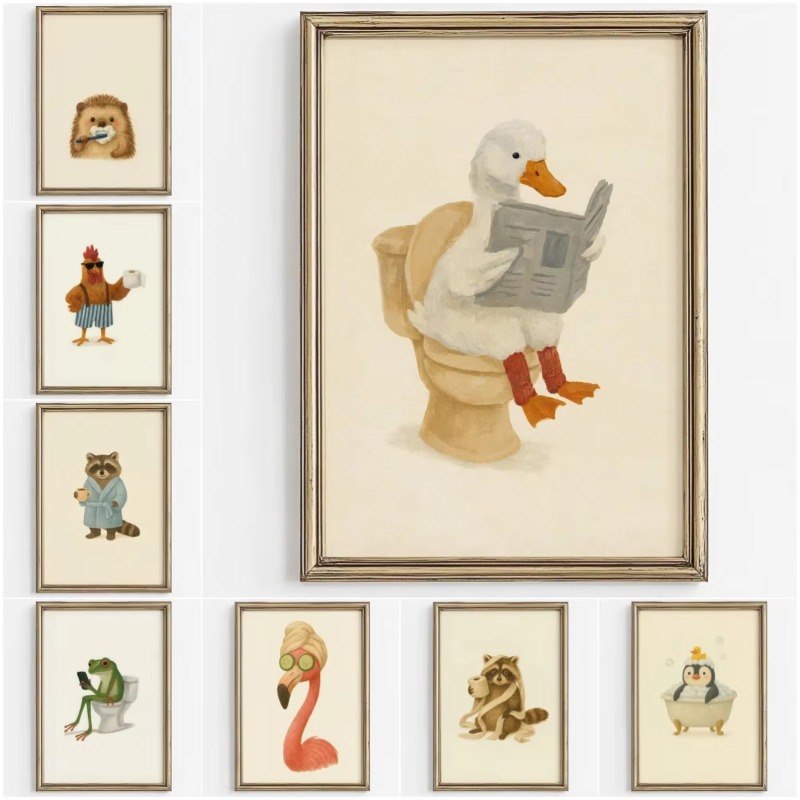1PC Frameless Cute Animal Bubb - Home Bathroom Wallpaper บทวิจารณ์และราคา