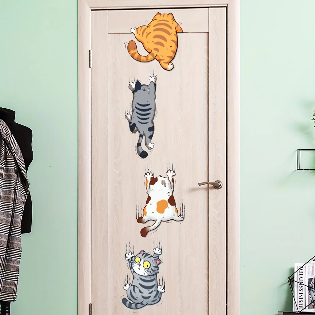 Cartoon Climbing Cat Lucky Cat - Home Bathroom Wallpaper บทวิจารณ์และราคา