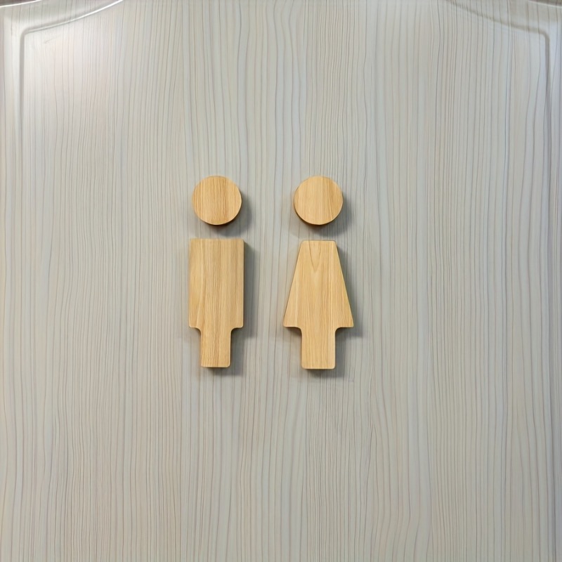 2PCS Wooden Bathroom Sign for  - Home Bathroom Signs บทวิจารณ์และราคา