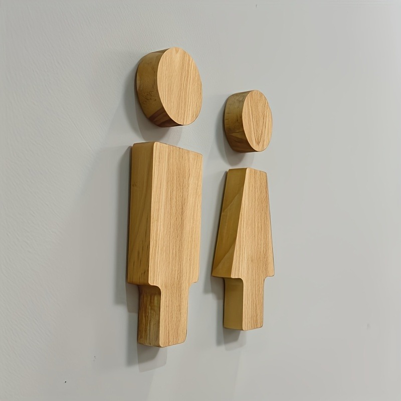 2PCS Wooden Bathroom Sign for  - Home Bathroom Signs บทวิจารณ์และราคา