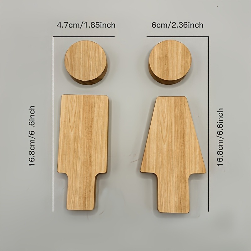 2PCS Wooden Bathroom Sign for  - Home Bathroom Signs บทวิจารณ์และราคา
