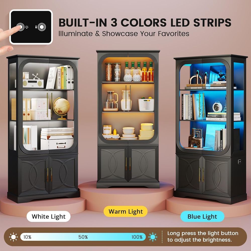 69 Tall Glass Display Cabinet  - Home & Bathroom Building Products Pte Ltd Reviews บทวิจารณ์และราคา
