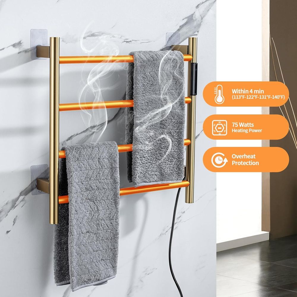 4-Bar Wall-Mounted Electric To - Towel Warmer Electric บทวิจารณ์และราคา