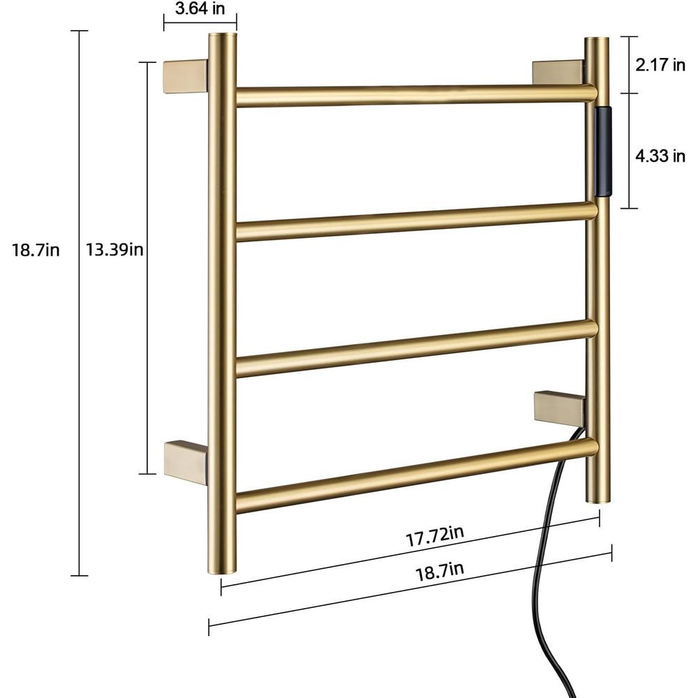 4-Bar Wall-Mounted Electric To - Towel Warmer Electric บทวิจารณ์และราคา