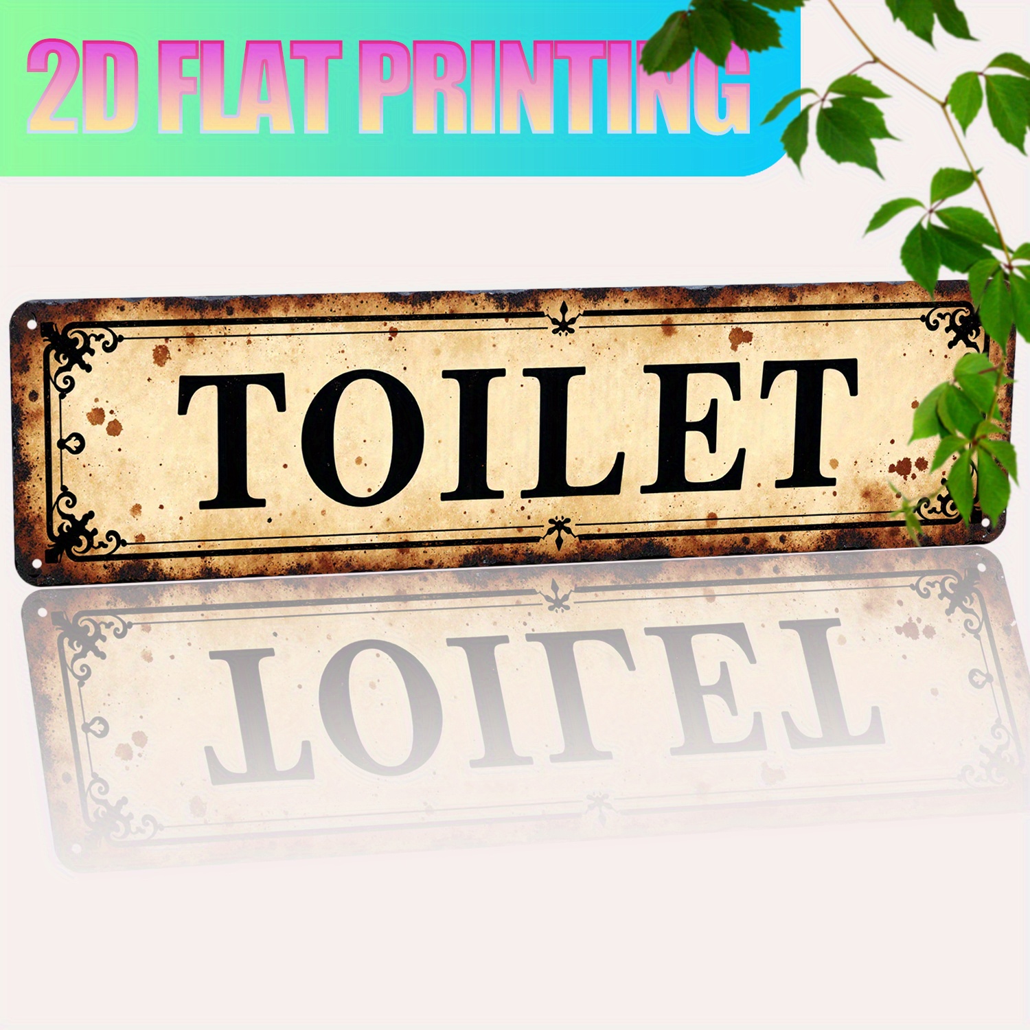 2D Flat, Vintage Aluminum Wall - Home Bathroom Signs บทวิจารณ์และราคา