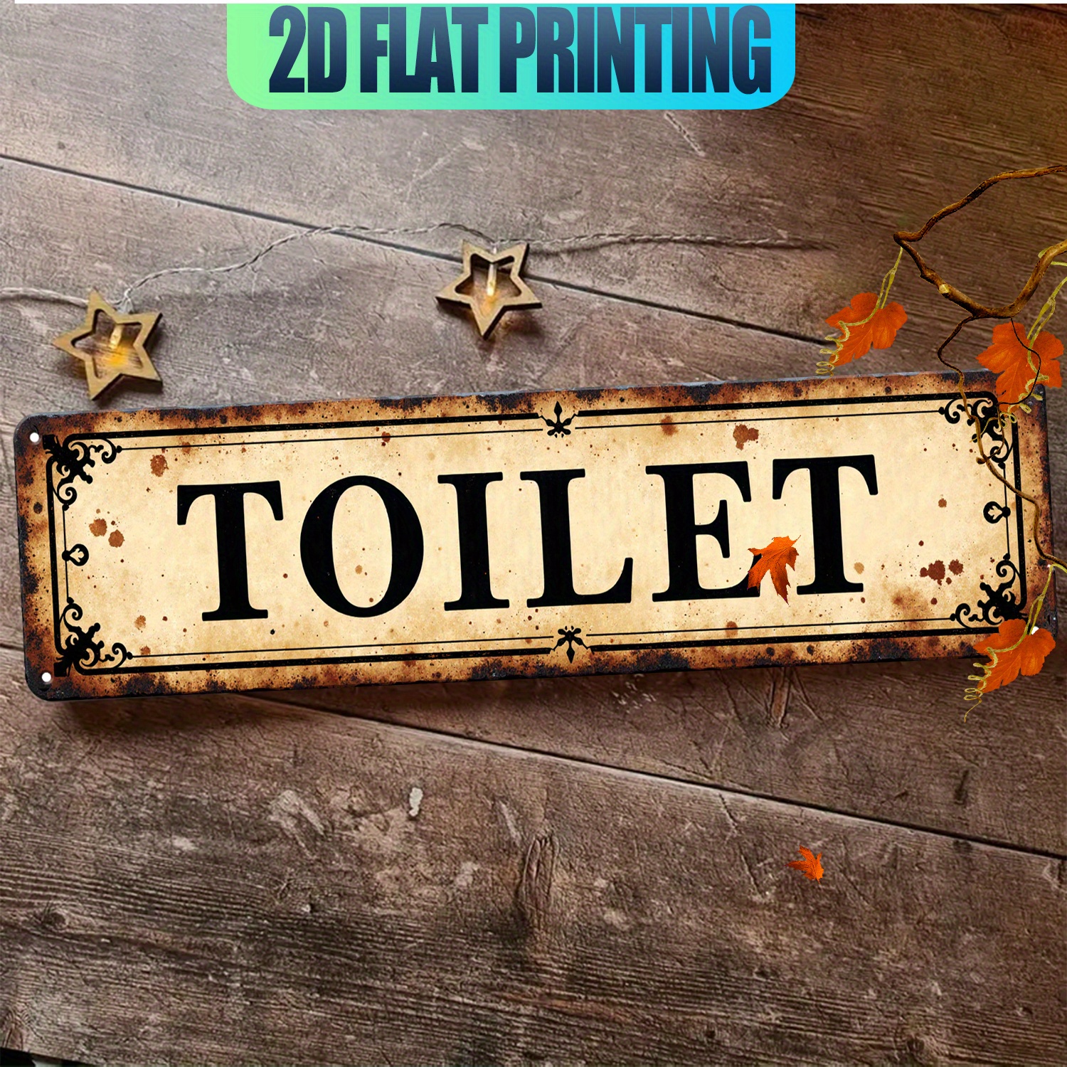 2D Flat, Vintage Aluminum Wall - Home Bathroom Signs บทวิจารณ์และราคา