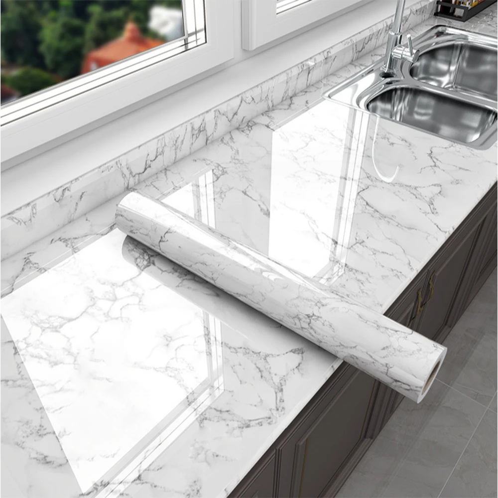 Marble Vinyl Self Adhesive Wal - Home Bathroom Wallpaper บทวิจารณ์และราคา