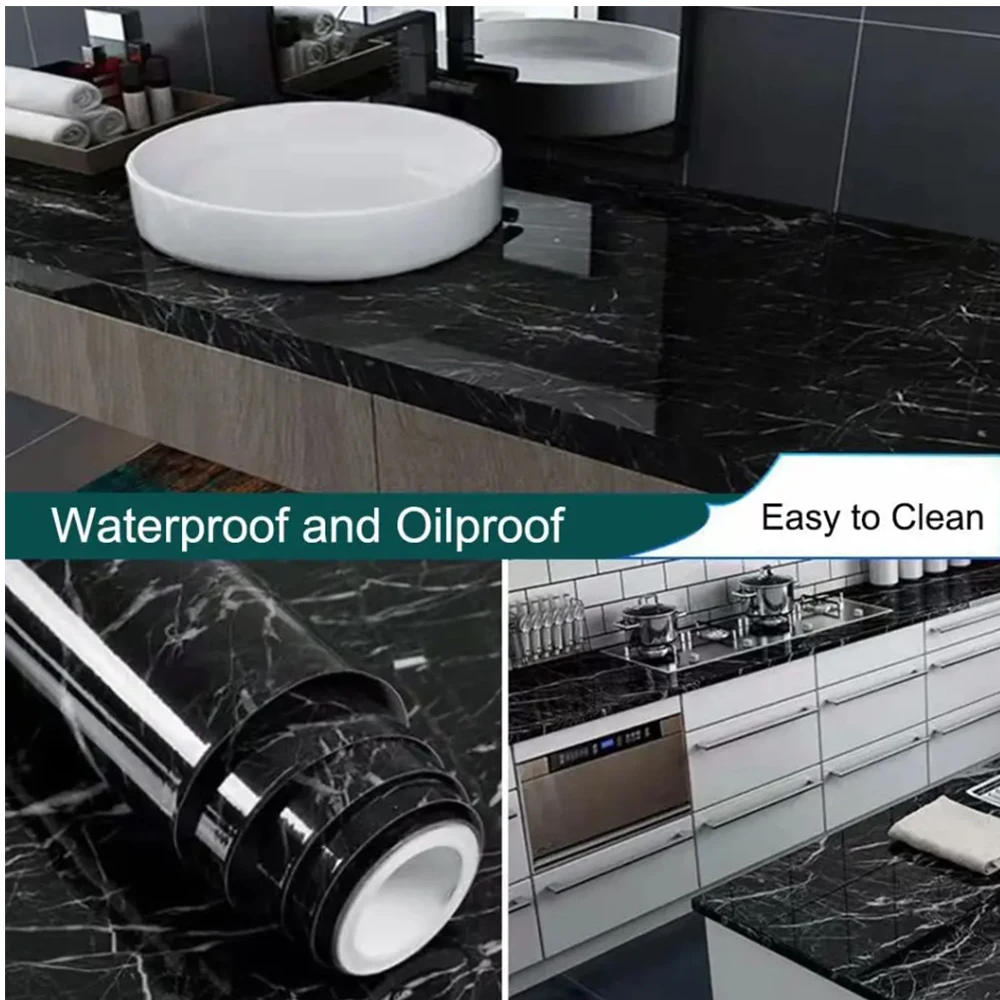 Marble Vinyl Self Adhesive Wal - Home Bathroom Wallpaper บทวิจารณ์และราคา