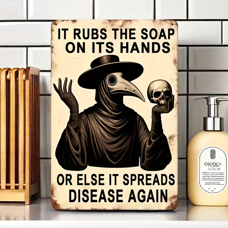 Vintage Hand Washing Reminder, - Home Bathroom Signs บทวิจารณ์และราคา