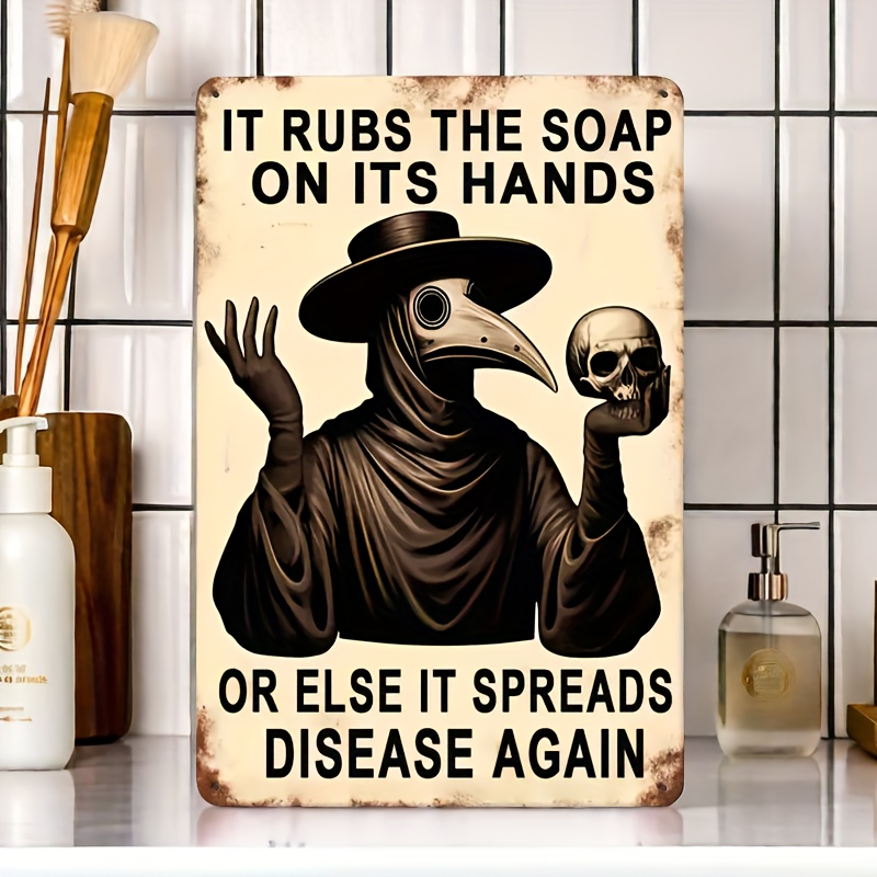 Vintage Hand Washing Reminder, - Home Bathroom Signs บทวิจารณ์และราคา