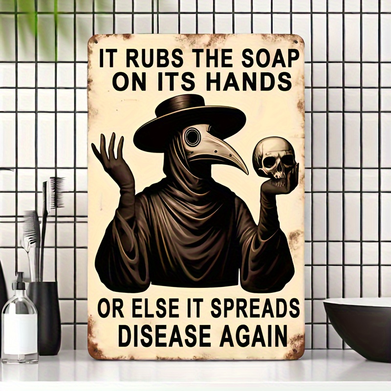 Vintage Hand Washing Reminder, - Home Bathroom Signs บทวิจารณ์และราคา