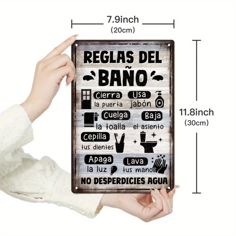 1pc Spanish Vintage Bathroom R - Home Bathroom Signs บทวิจารณ์และราคา