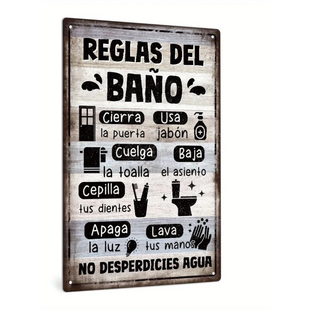 1pc Spanish Vintage Bathroom R - Home Bathroom Signs บทวิจารณ์และราคา