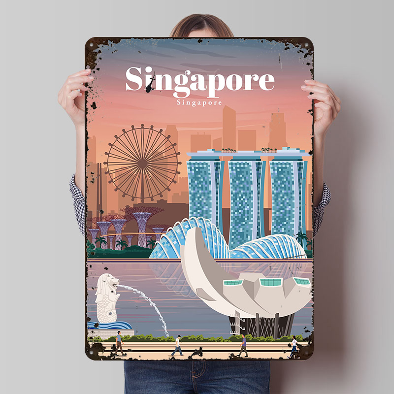 Travel to Singapore Printed Po - Home And Bathroom Singapore บทวิจารณ์และราคา