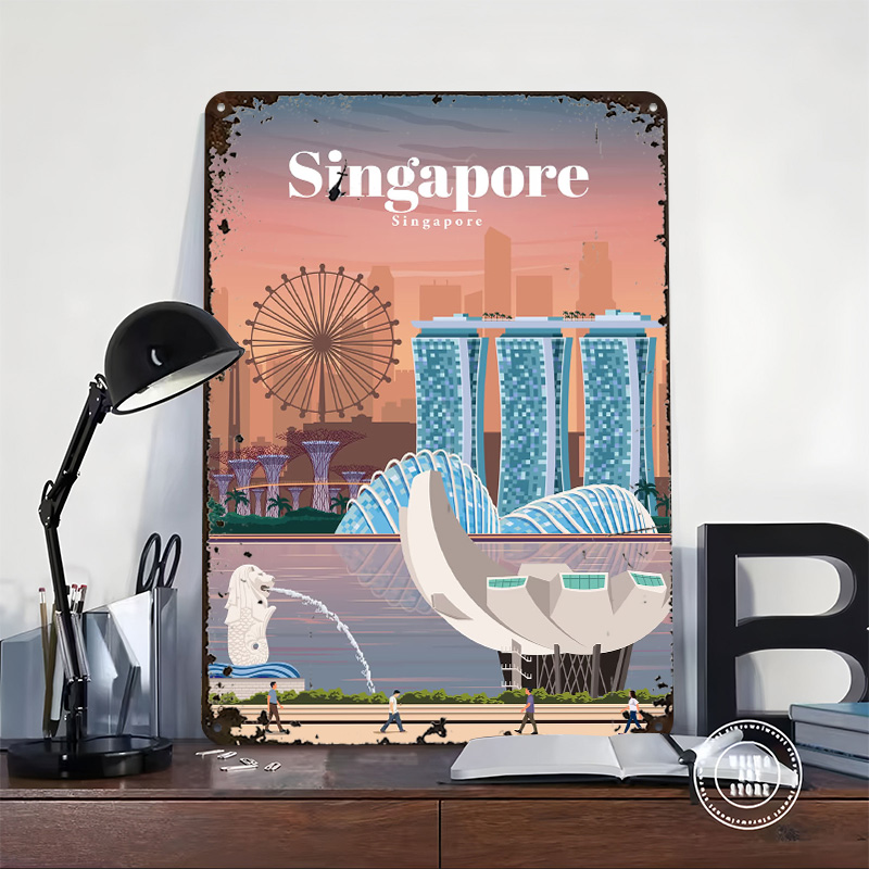 Travel to Singapore Printed Po - Home And Bathroom Singapore บทวิจารณ์และราคา