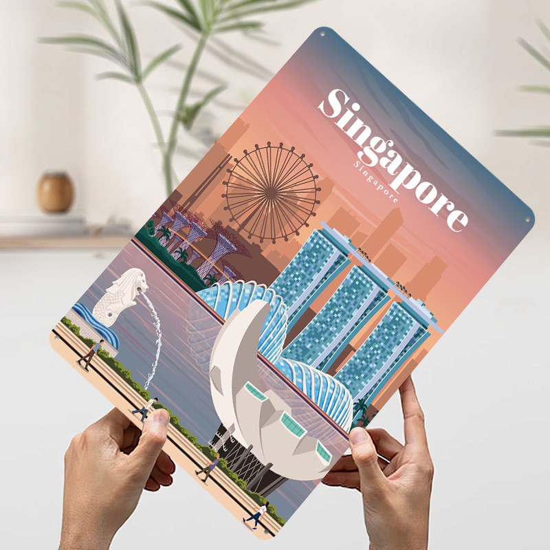 Travel to Singapore Printed Po - Home And Bathroom Singapore บทวิจารณ์และราคา