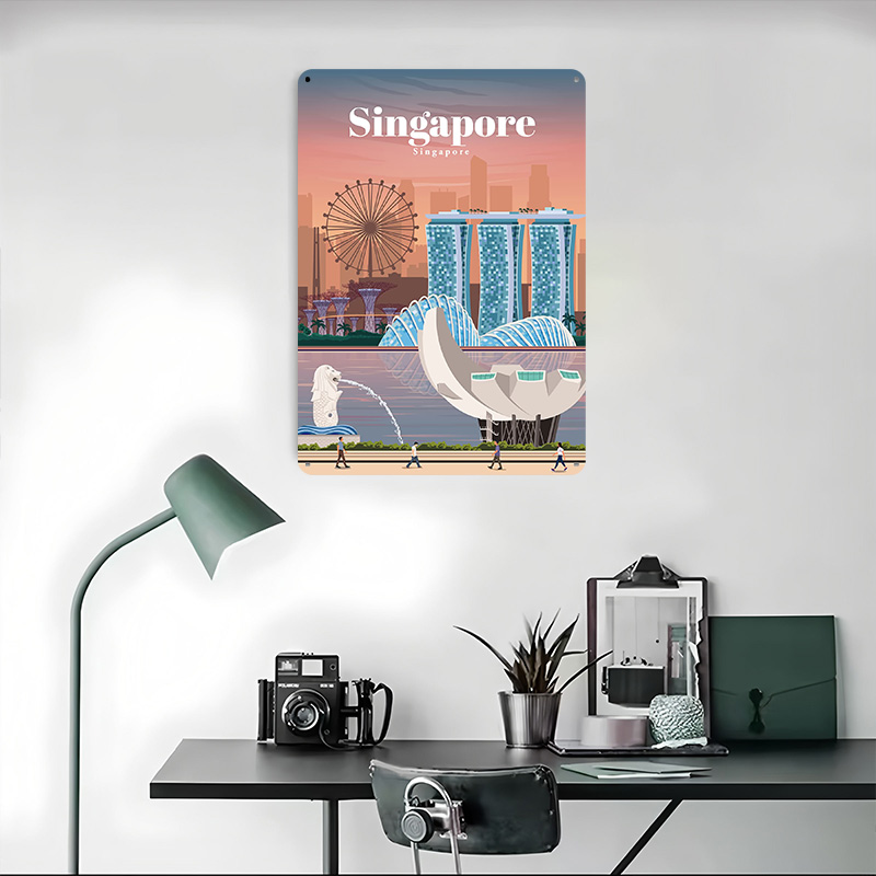 Travel to Singapore Printed Po - Home And Bathroom Singapore บทวิจารณ์และราคา