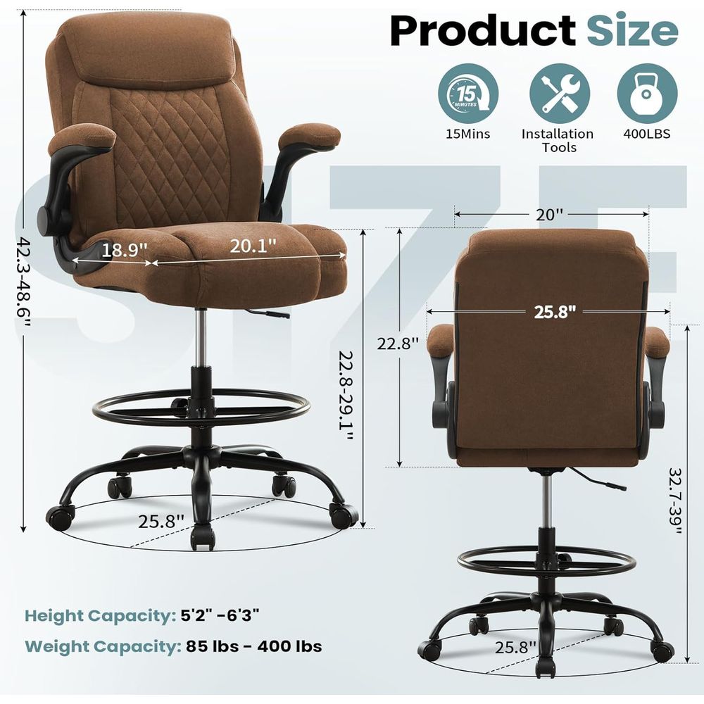 Tall Drafting Chair Height Adj - Home & Bathroom Building Products Pte Ltd Reviews บทวิจารณ์และราคา