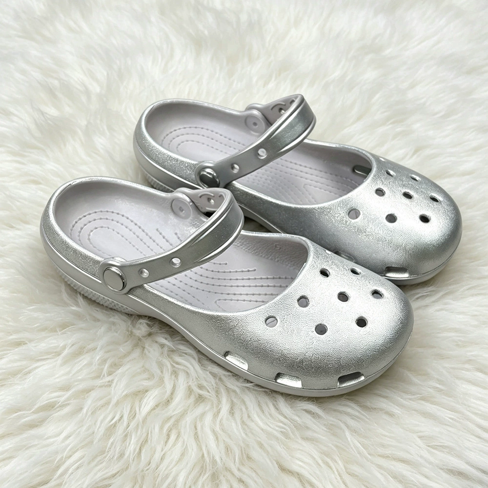 Summer New Silver Slip-on Clog - Home Bath บทวิจารณ์และราคา
