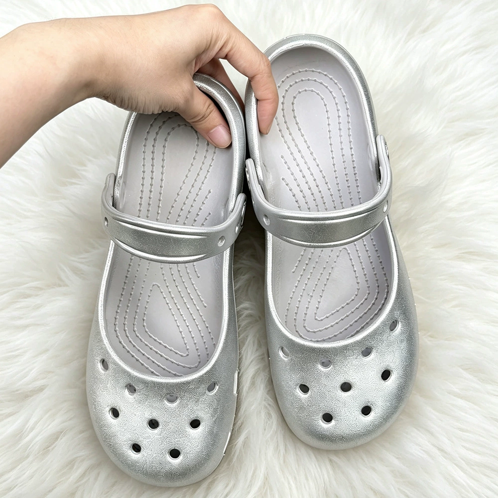 Summer New Silver Slip-on Clog - Home Bath บทวิจารณ์และราคา