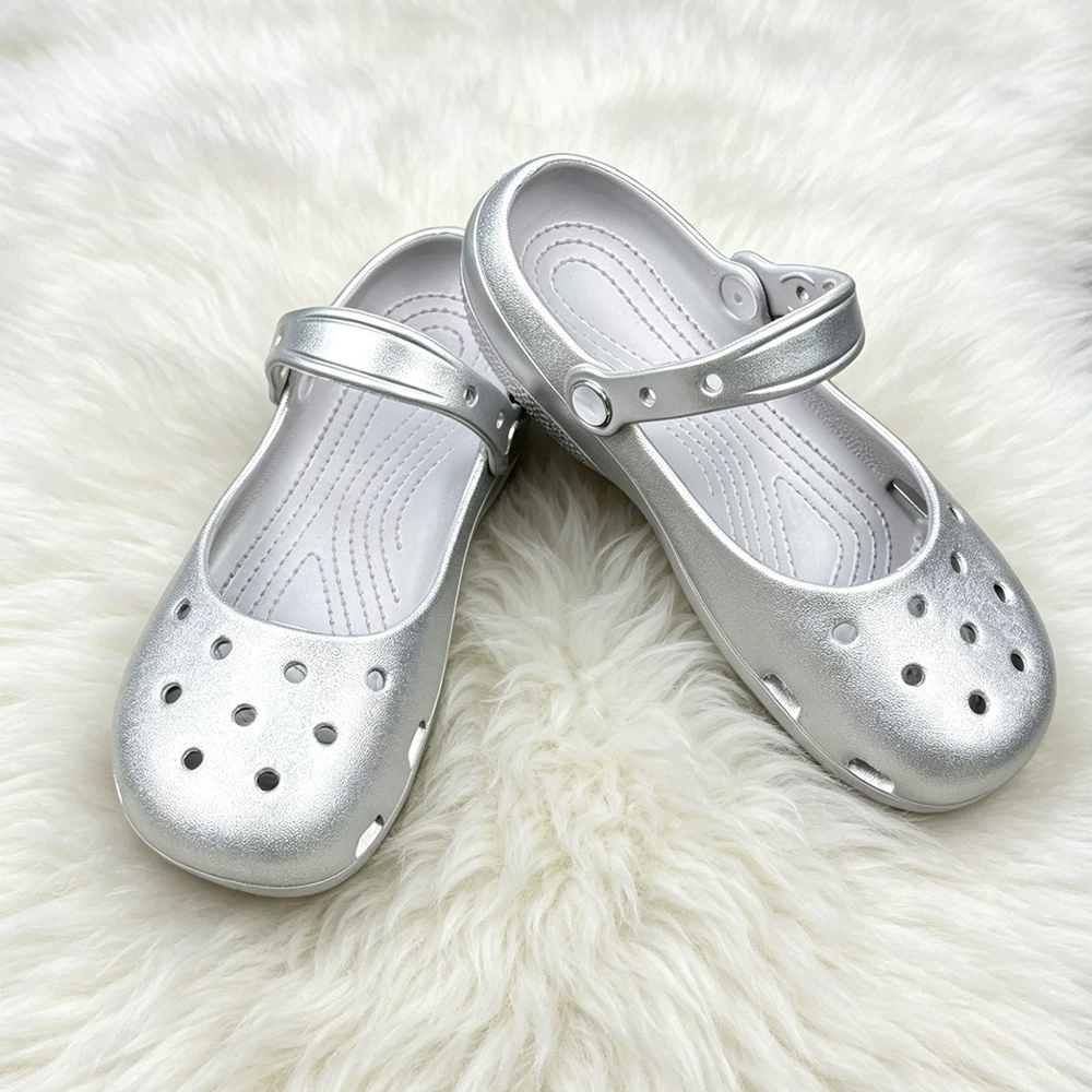 Summer New Silver Slip-on Clog - Home Bath บทวิจารณ์และราคา
