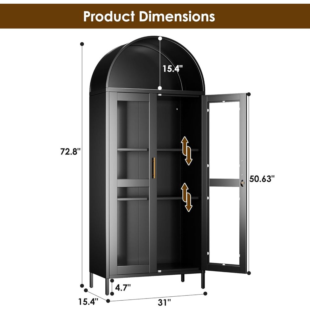 72.8 Black Tall Glass Display  - Home & Bathroom Building Products Pte Ltd Reviews บทวิจารณ์และราคา
