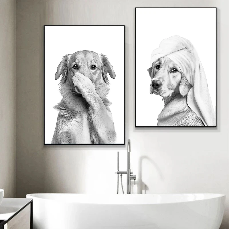 Cat Giraffe Dog Elephant Toile - Home Bathroom Wallpaper บทวิจารณ์และราคา