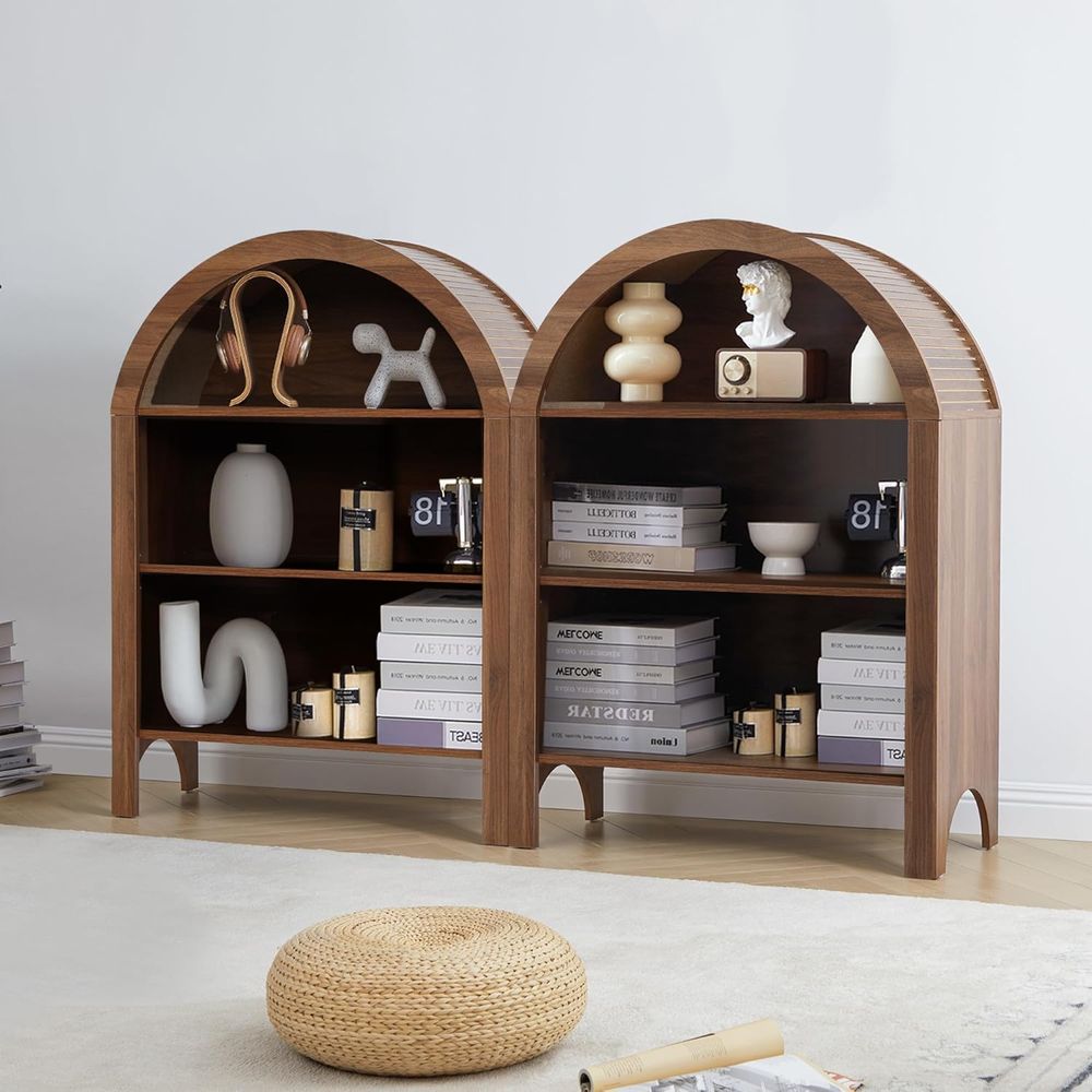 Walnut 3-Shelf Arched Bookcase - Home & Bathroom Building Products Pte Ltd Reviews บทวิจารณ์และราคา
