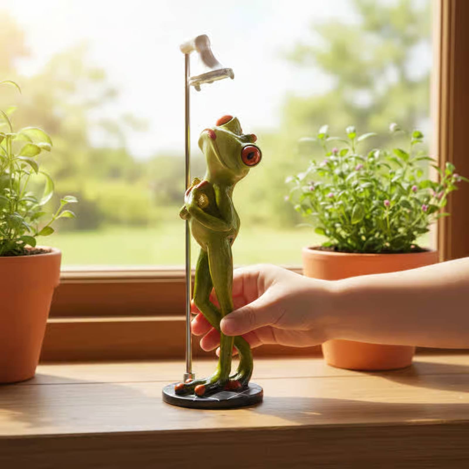 Showering Frog Figurine Novelt - Home Bath บทวิจารณ์และราคา