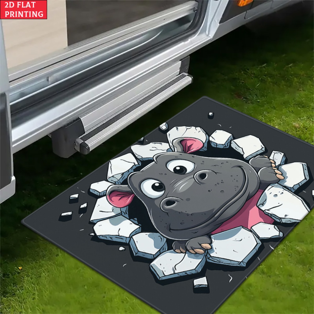3D Cartoon Hippo Door Mat, Bre - Home Bathroom Break บทวิจารณ์และราคา